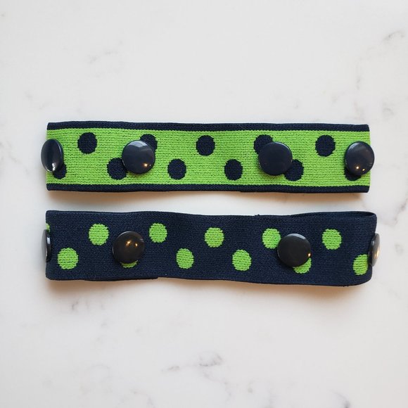 NEW Navy Green Toddler Belt Set of 2 Handmade Elastic SNAP BELT Baby Belt NWT - Picture 2 of 6